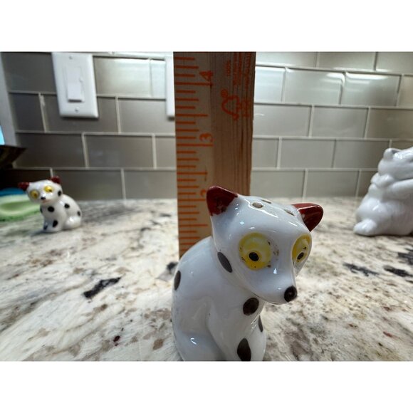 VTG MCM  1950s Japan Dalmation Dog S&P Shakers Yellow Eyes Ceramic kitschy Read - Picture 9 of 12